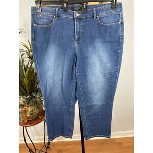 Talbots Jeans Womens 18W Blue Denim Cropped Normcore Minimalist Professional